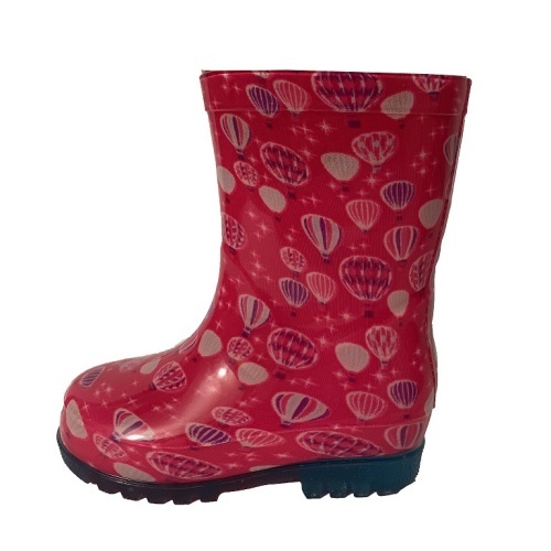 Kids red balloon pvc rain boot