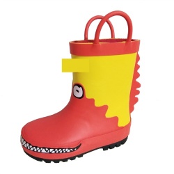 Kids yellow rubber rain boot with 3D tail