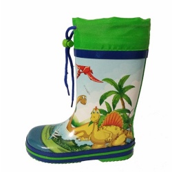 Kids dino world rubber rain boot with cuff