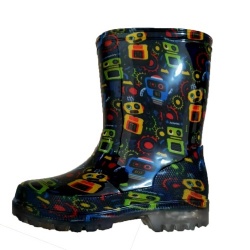 Kids funny robot pvc rain boot