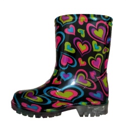 Kids heart pattern pvc rain boot