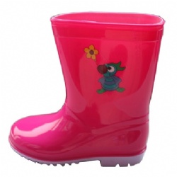 Kids pink pvc rain boot