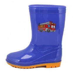 Kids blue pvc rain boot