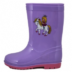 Kids purple pvc rain boot