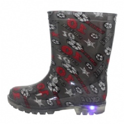 Kids grey football light outsole pvc rain boot