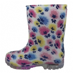 Kids multi floral light outsole pvc rain boot