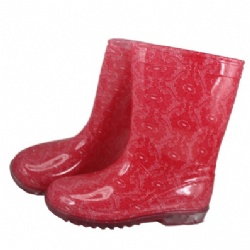 Kids red snow pvc rain boot