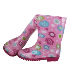 Kids colorful floral pvc rain boot