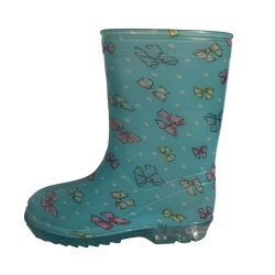 Kids baby green butterfly bow pvc rain boot