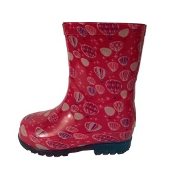 Kids red balloon pvc rain boot