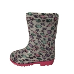 Kids pink sea world pvc rain boot