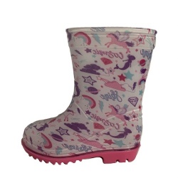 Kids colorful unicorn pvc rain boot