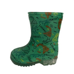 Kids gree dinosaur pvc rain boot