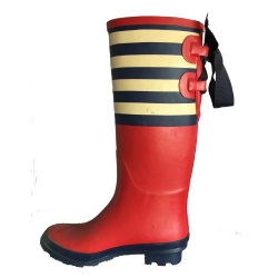 Lady red matty rubber rain boot