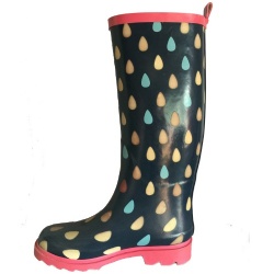 Lady rainy drops matty rubber rain boot