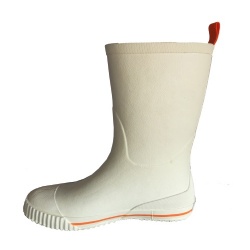 Lady white matty rubber rain boot