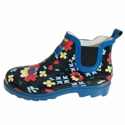 Lady floral ankle rubber rain boot