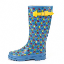 Lady blue rubber rain boot