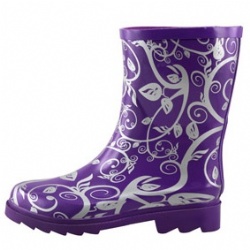 Lady popular purple rubber rain boots