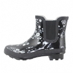 Lady customized floral ankle rubber rain boot welly