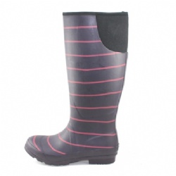 Lady customized long neoprene rubber rain boot welly