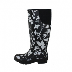 Lady long neoprene rubber rain boot welly