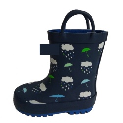 Boys rainy days navy rubber rain boot