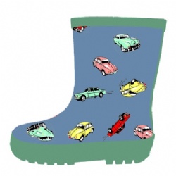 Kids blue customized rubber rain boot welly