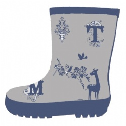 Kids customized animal rubber rain boot welly