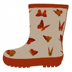 Kids hotsale butterfly rubber rain boot welly