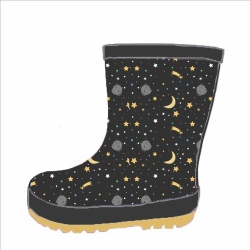 Kids customized sky star rubber rain boot welly