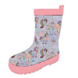 Kids customized unicorn rubber rain boot welly