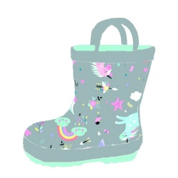 Kids rainbow unicorn rubber rain boot welly