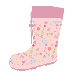 Kids hotsale pink rubber rain boot welly