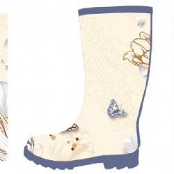 Lady hotsale butterfly rubber rain boot welly