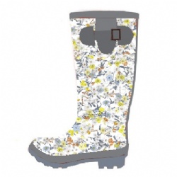 Lady popular rubber rain boot welly with buckle