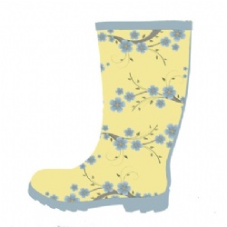 Lady low price rubber rain boot welly