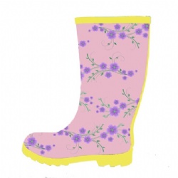 Lady customized purple rubber rain boot welly