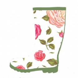 Lady popular rose rubber rain boot welly