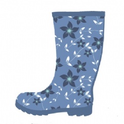 Lady blue fashion rubber rain boot welly