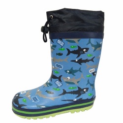 Fish rain shoes for kids with cuff