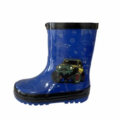 Boy's blue color rubber rain boots