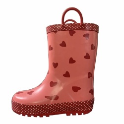 Pink color rubber rain boots