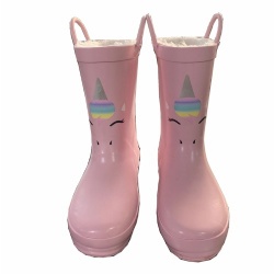 Pink color rubber rain boots