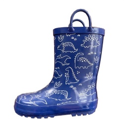 Blue color rubber rain boots