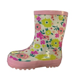 Flower rubber rain boots