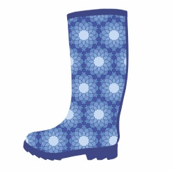 Lady waterproof rubber rain boot welly