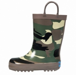 Kids waterproof camo rubber rain boot welly