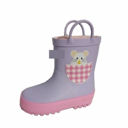 Girls purple mice rubber rain boot