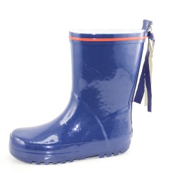 Kids customized navy rubber rain boot welly